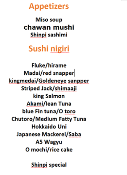 Shinpi omakase 121 Madison Ave