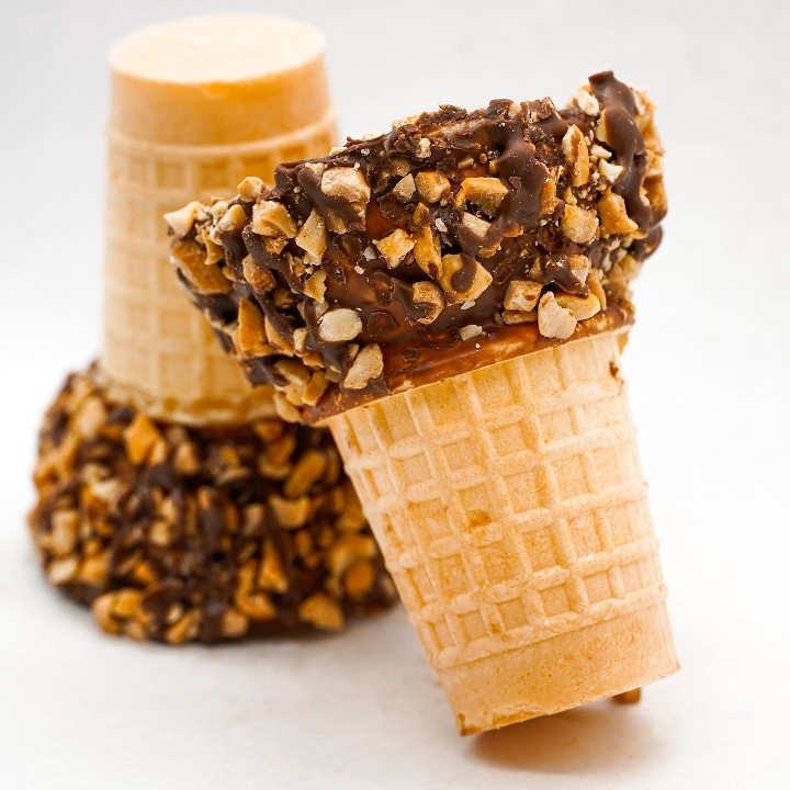 Cake Cone Dipped in Chocolate with Peanuts