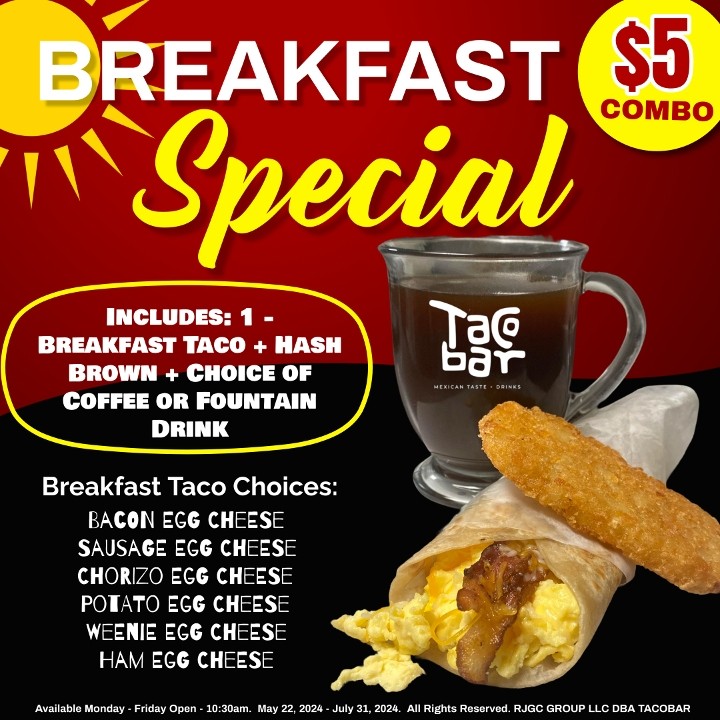 $5 Breakfast Combo Summer Deal