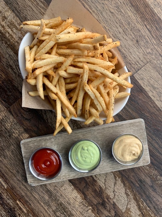 HOUSE CUT FRIES AND THREE DIPS