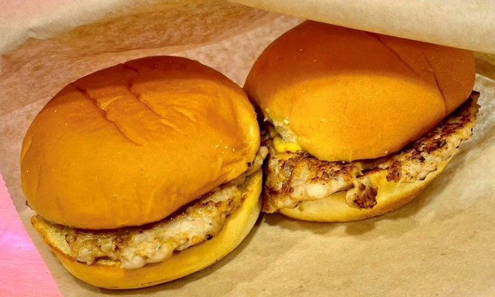 12)  Two CHICKEN Sliders (Choice of Sides, Drinks, Ice Cream)