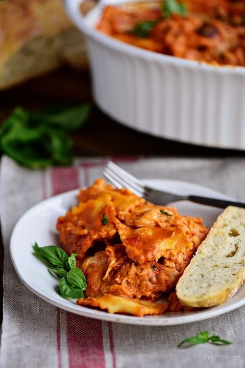 Cheese Ravioli w/Shrimp Parmigiana