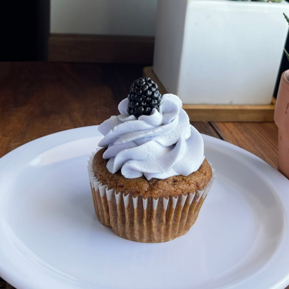Crave Lavender Cupcake w Blackberry Jam