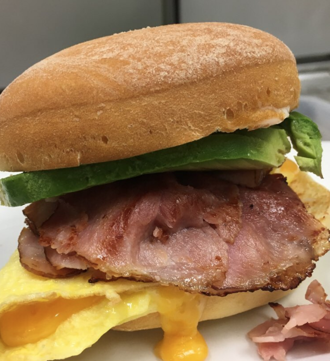 BREAKFAST SANDWICH with MEAT (Served until 2PM)