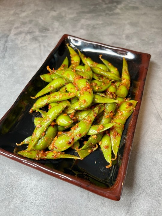 Spicy Garlic Edamame