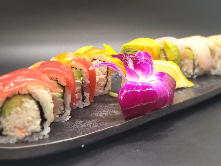 Rainbow on Cali Roll