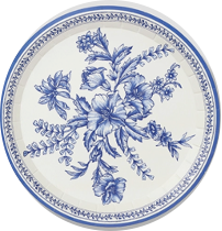 French Toile Small Paper Plates