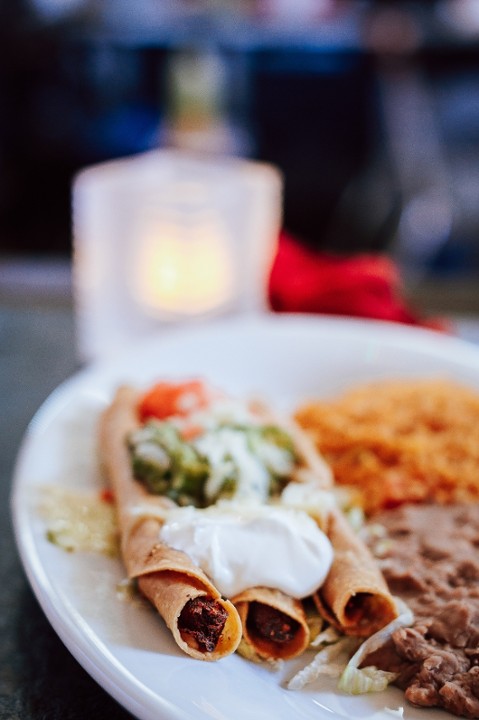 Chicken Flautas Plate