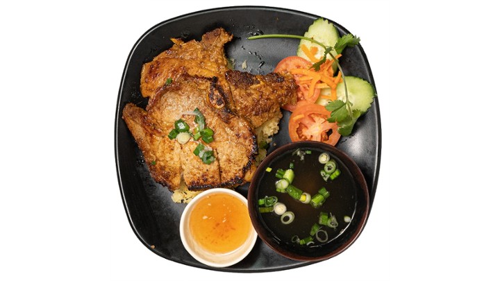 Grilled Pork Chops w/ Rice