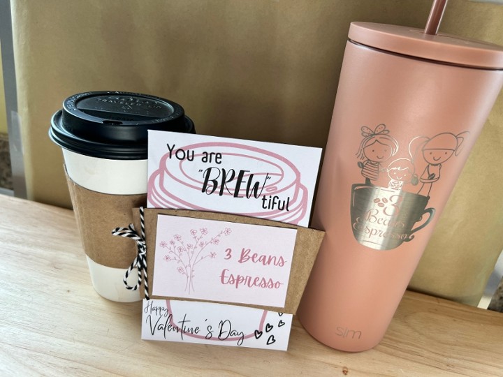 3 Rose Bouquet, Drink, Tumbler, $20 Gift Card