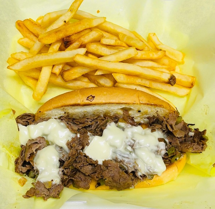 Philly Cheesesteak with fries