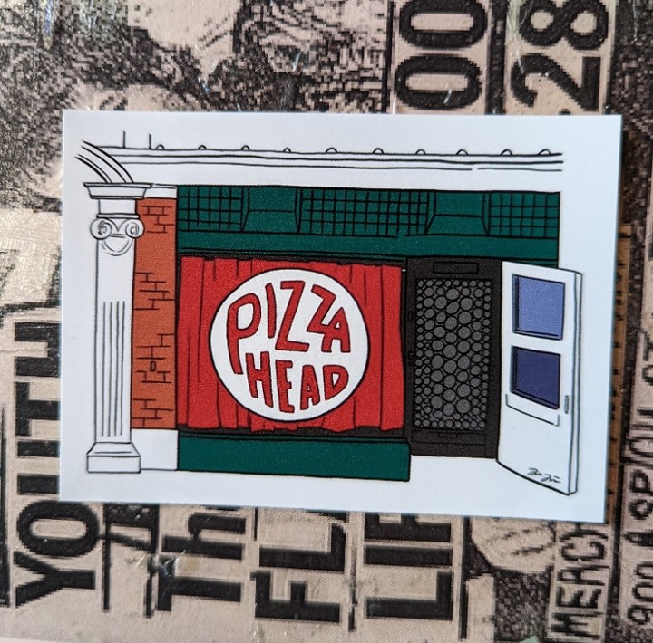 Pizza Head Storefront Sticker