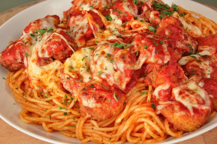 Spaghetti W/Shrimp Parmigiana