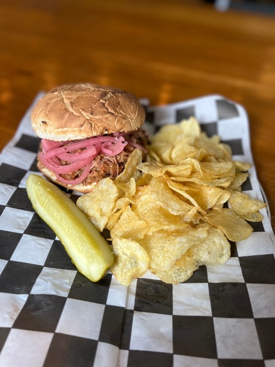 Pulled Pork Sandwich with Pickled Red Onions