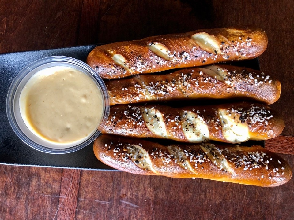 WARM PRETZELS WITH SMOKEY BEER CHEESE