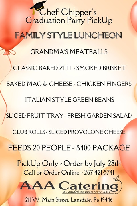 GRADUATION PARTY PACKAGE