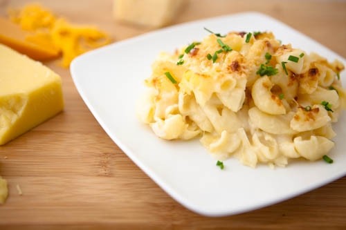 THREE CHEESE BAKED MACARONI