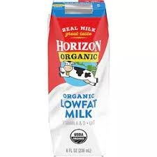 Milk Lowfat Organic 8oz Carton