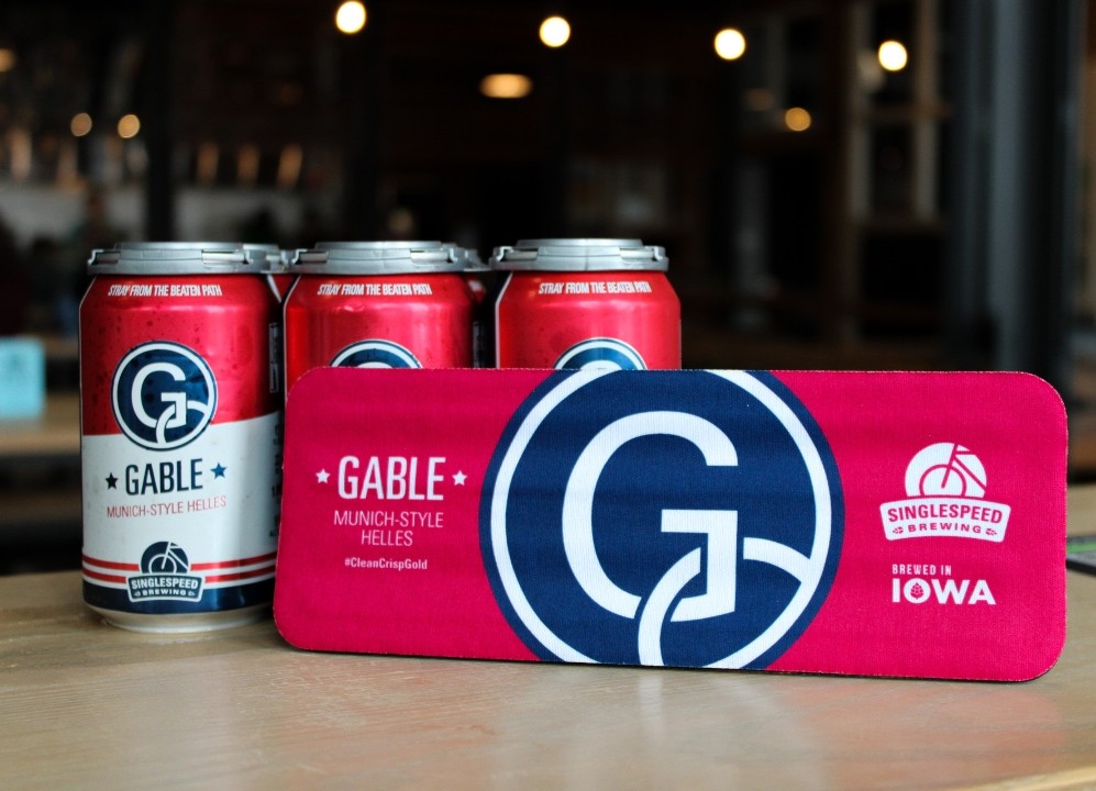 Gable Red, White, Blue Coozie