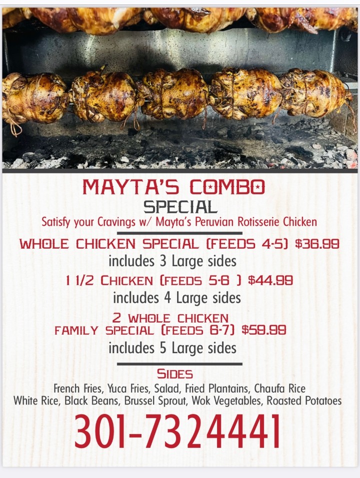 WHOLE CHICKEN SPECIAL (FEEDS 4-5)