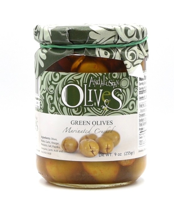 Andalusian olives marinated and cracked jar 255 g