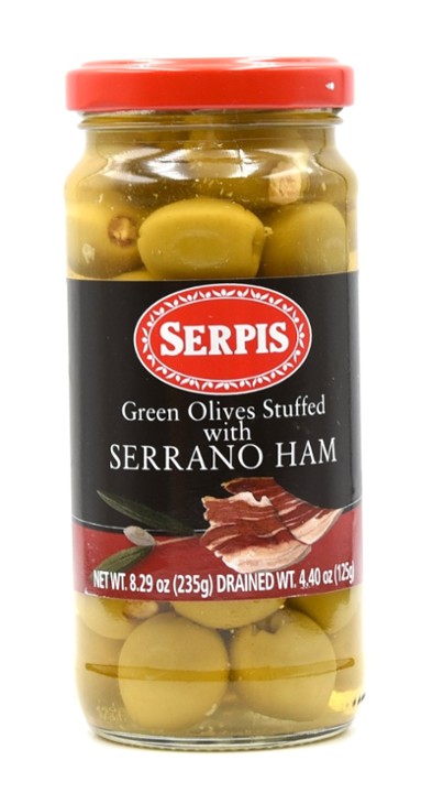 Serpis Green Olives with Serrano Ham