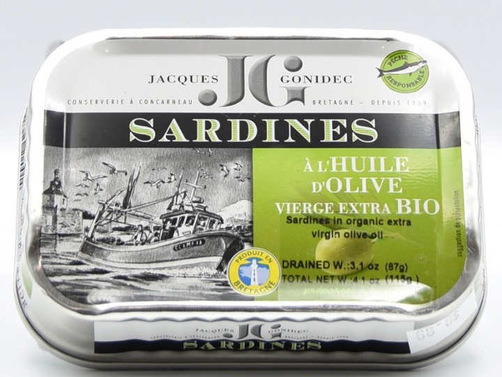 Jacques Gonidec Sardines In Organic Olive Oil