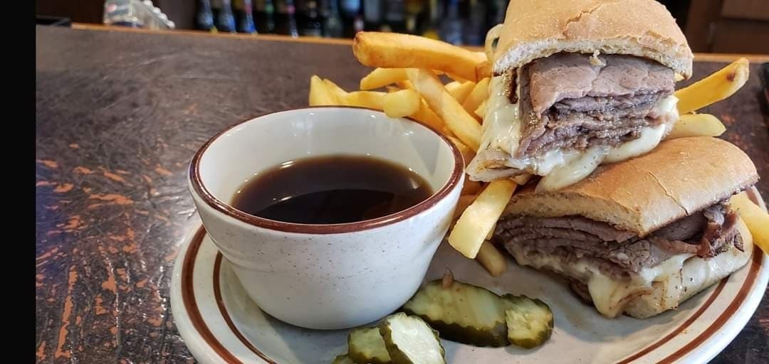 FRENCH DIP W/ ONION & CHEESE