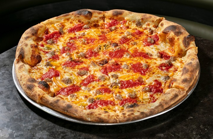 Upside Pizza Greenpoint - Sausage & Pickles Peppers