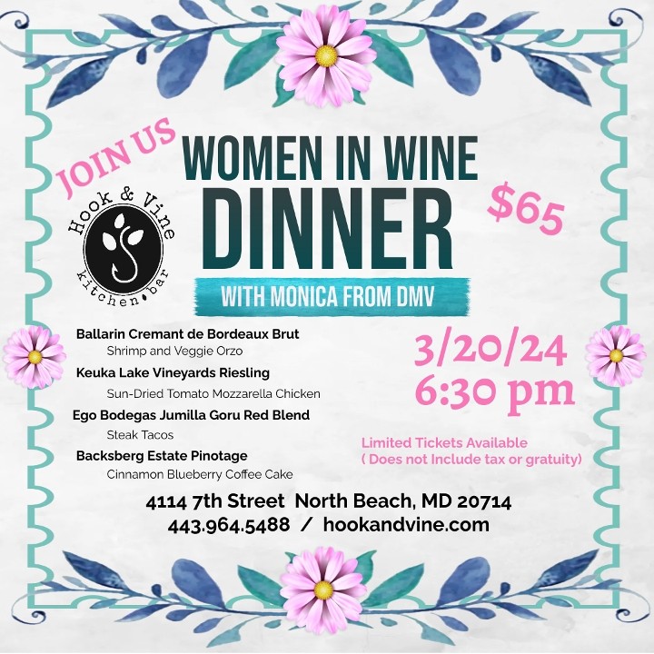 3/20: Women in Wine Dinner 6:30pm