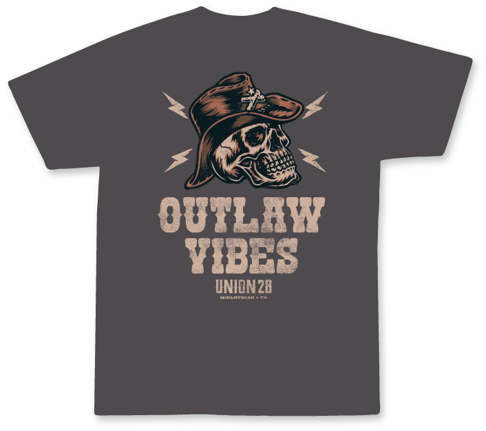 "Outlaw Vibes" T-Shirt - Dark Grey Heather