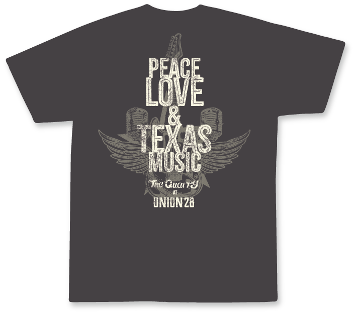 "Peace Love & Texas Music" T-Shirt - Heather Black