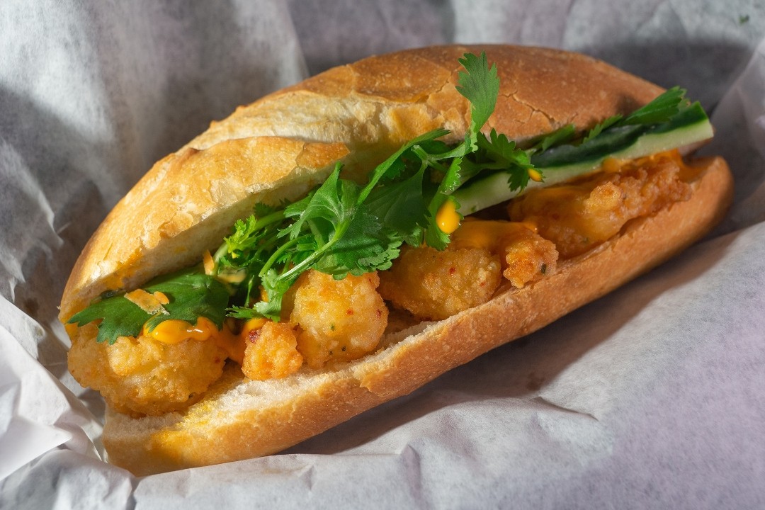 Boom Boom Shrimp Sandwich - Bánh Mì Tôm Chiên Giòn