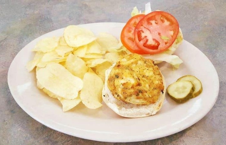 Crab Cake Sandwich with Fries