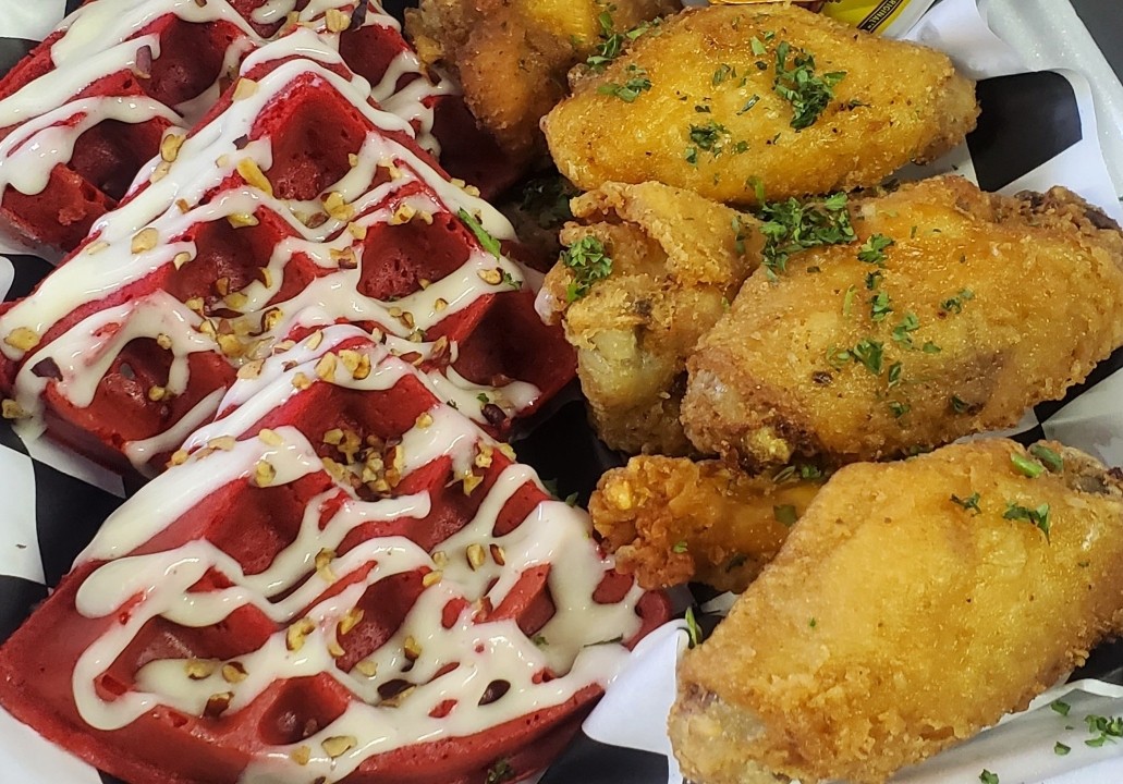 Red Velvet Chicken and Waffles