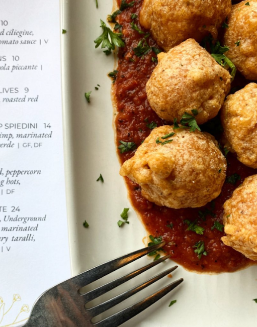 Fried Baby Mozzarella with Chili Tomato Dipping Sauce