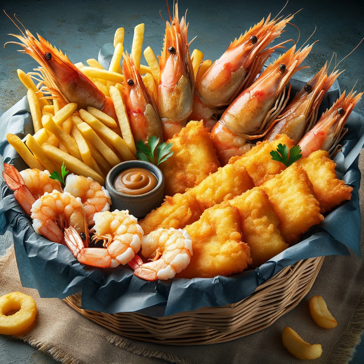 Shrimp and Fish Basket (4pcs fish & 10pc shrimp)