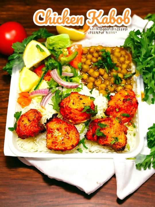 Chicken Kabob (5-pc)- Boneless- Kabob  Plater