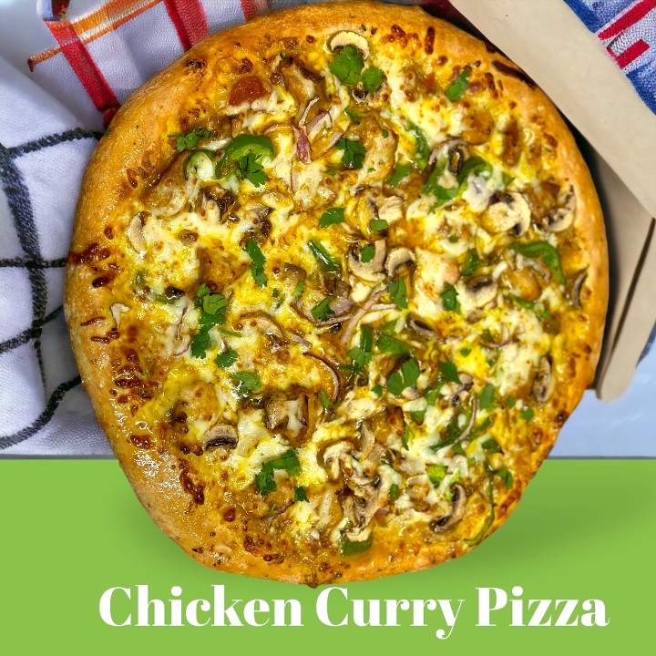 #7. Chicken Curry Pizza - Halal