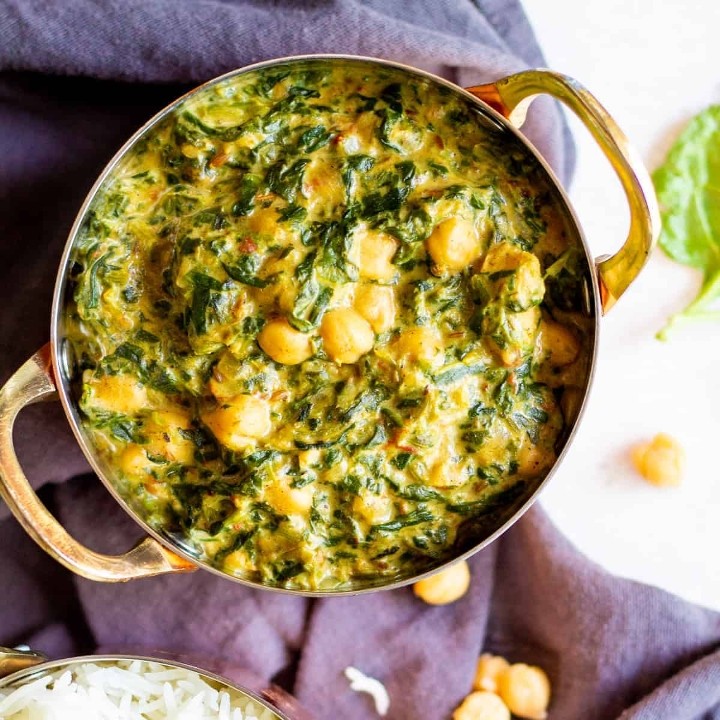 Chana Saag (Chickpeas and Spinach) Curry