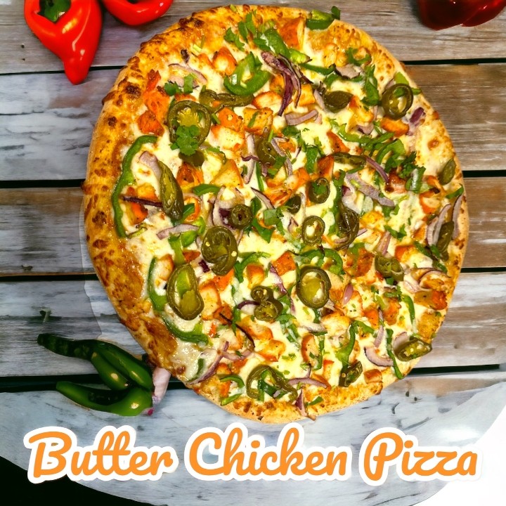 #4. Butter Chicken Pizza - Halal