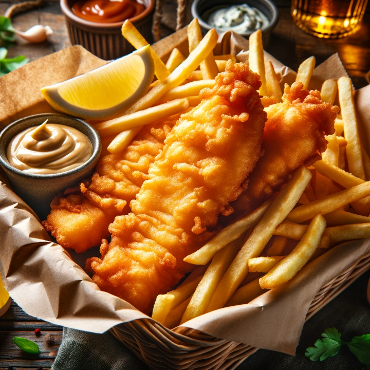 Fish Basket -  (4pcs) fried fish + fries