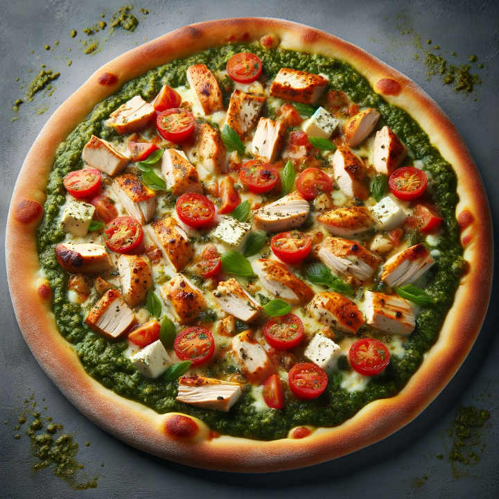 #11. Chicken Pesto Pizza - Halal