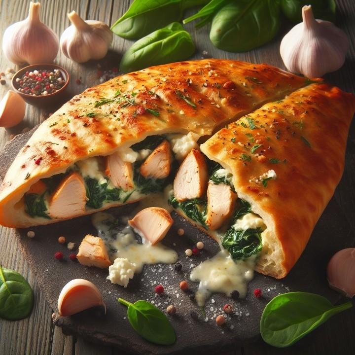 #9. Garlic Chicken Spinach Calzone