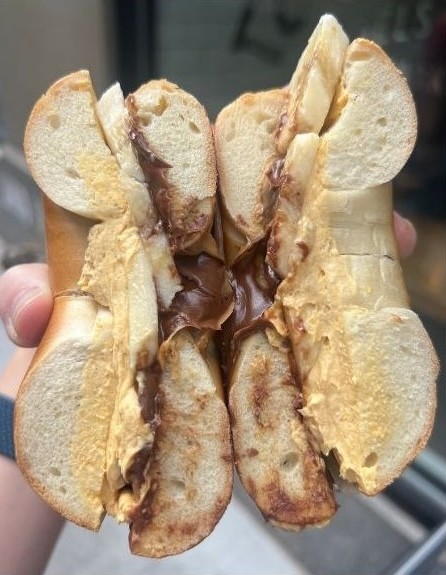 Pumpkin CC, Nutella, PB, Banana Sandwich