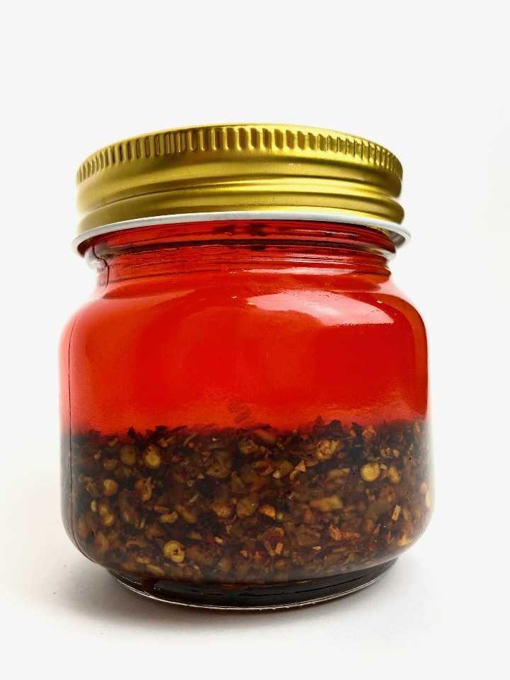 Jar of Homemade chili oil