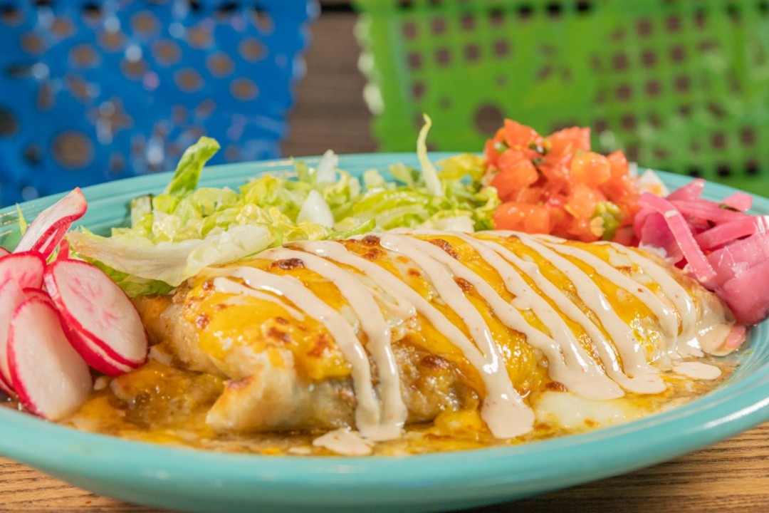 Smothered Spicy Chile Verde Burrito