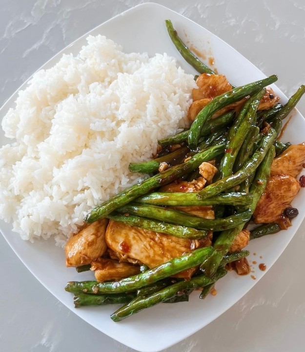 (Chicken/Beef/Shrimp) String Beans Over Rice (Spicy) 四季豆饭