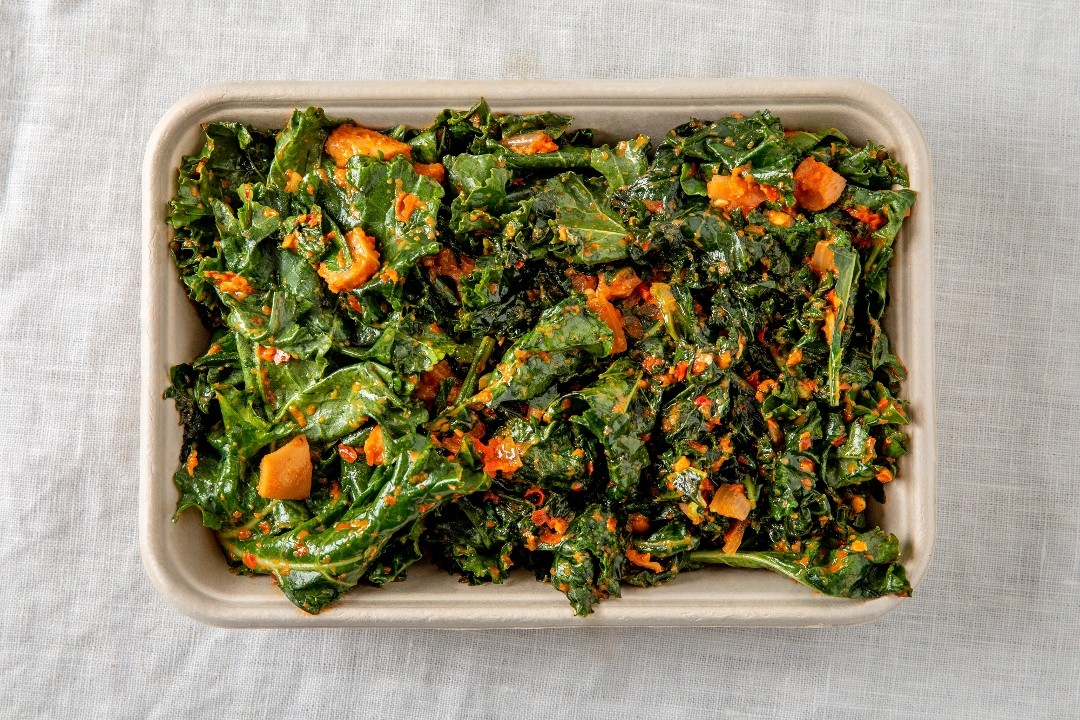 Extra Efo Riro ( Stewed Greens with Smoked Turkey & Tripe)