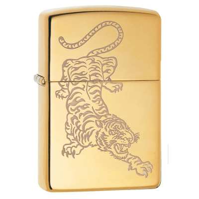 Zippo Tiger Tattoo Engraved High Polish Brass ZP29884